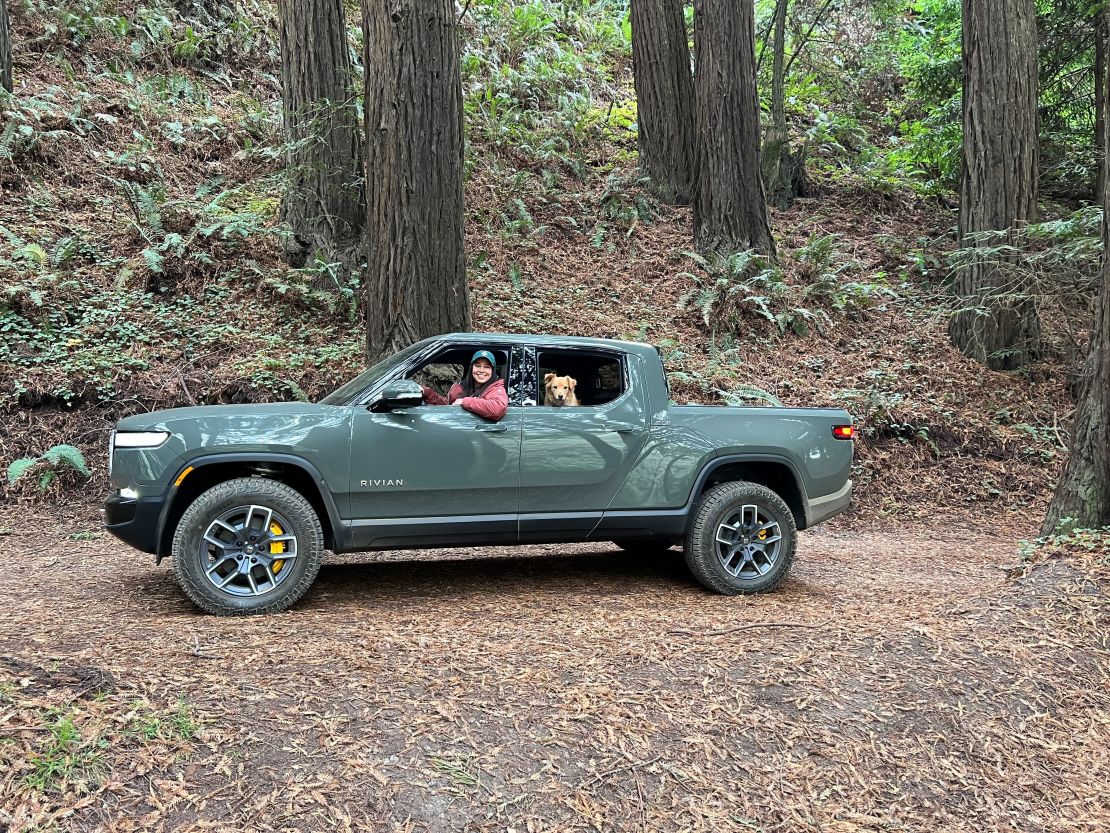 Rivian executive Sara Eslinger is pictured in Big Sur, California, in December 2021.