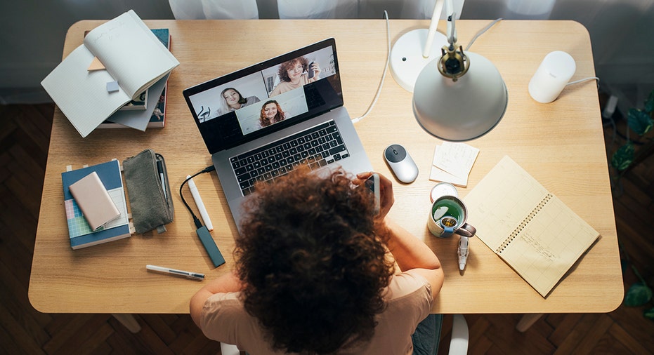 woman on video call