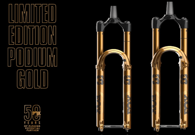 Podium gold fork, Fox Factory' product.