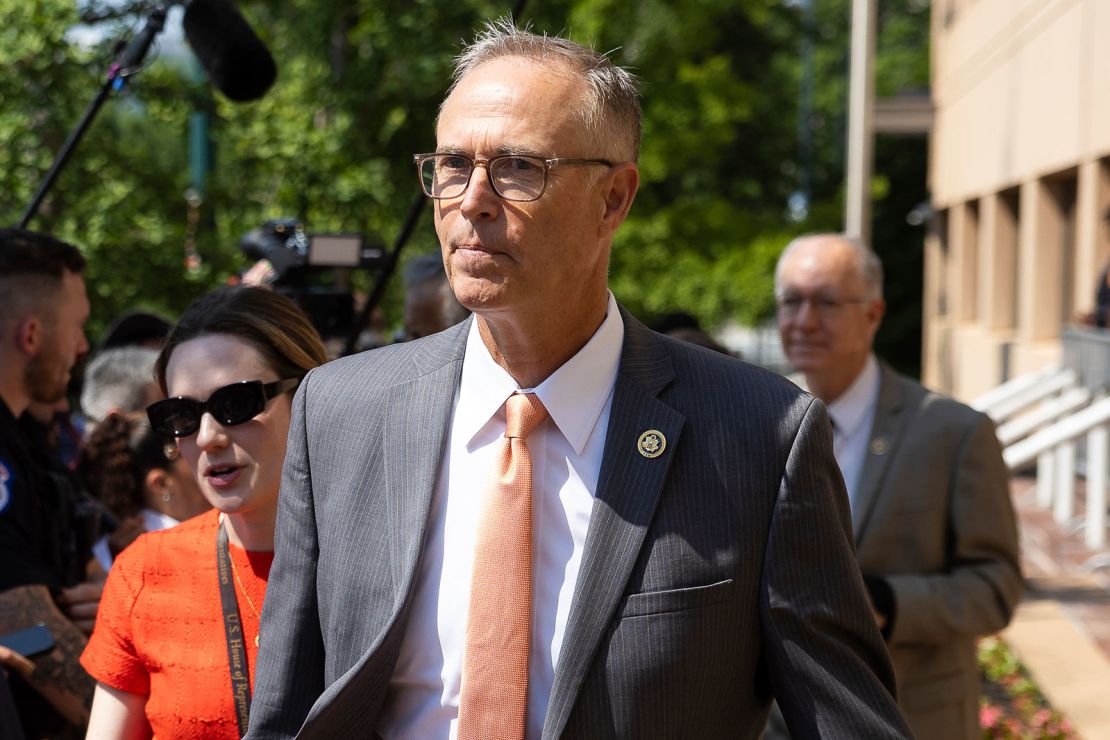 Rep. Jared Huffman departs a House Democratic Caucus meeting at Democratic National Committee headquarters on Capitol Hill July 9, 2024.